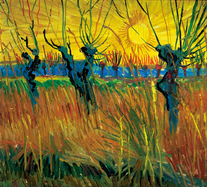  文森特·威廉·梵高  Vincent Willen Van Gogh —— 黄昏中削减枝叶的杨柳